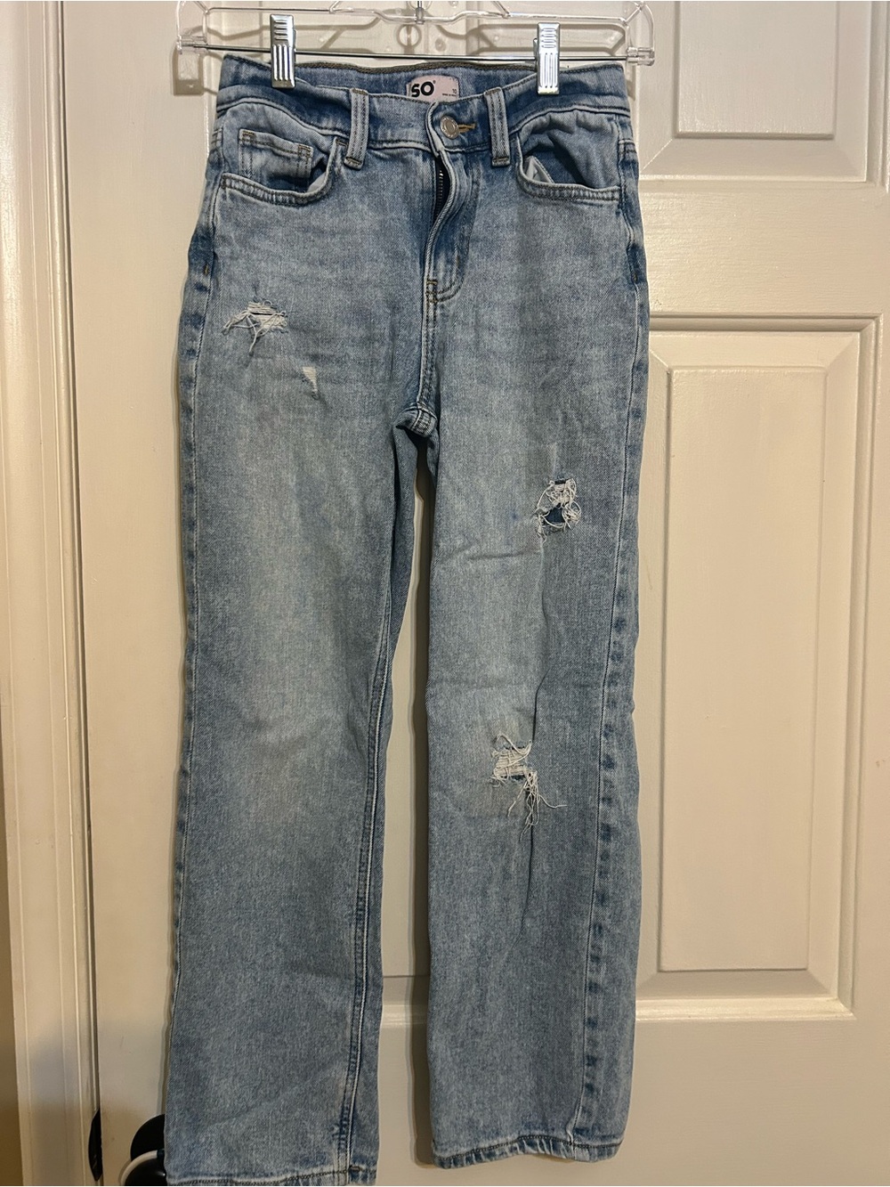 SO from kohls jeans. Loose baggy fit. Girls size 10